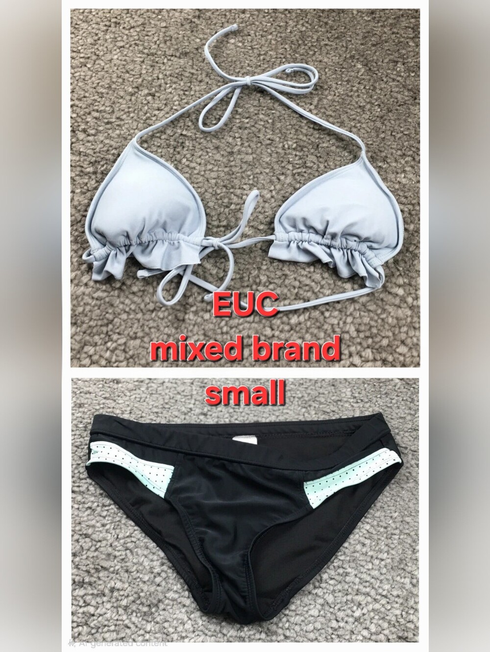 EUC Ruffled Triangle Bikini
